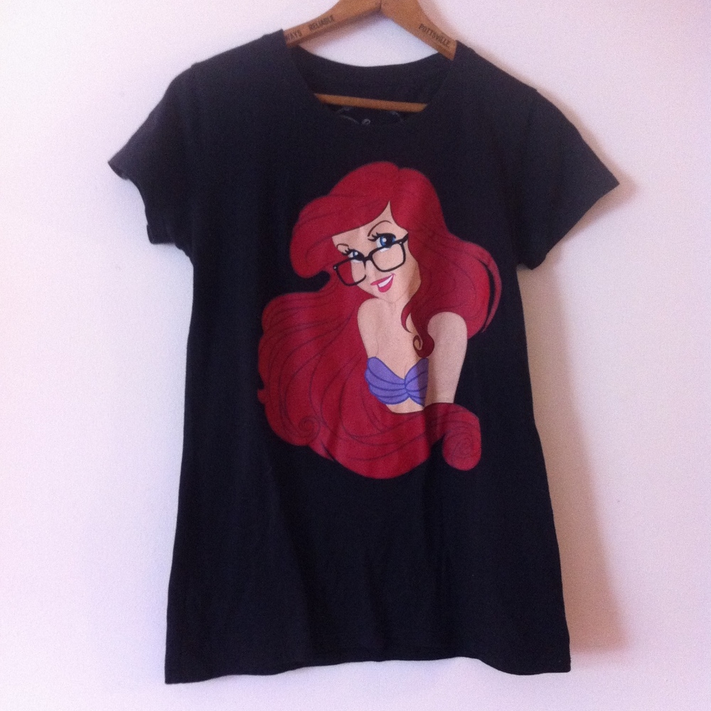 Hipster Ariel Disney Sweatshirt Cute w Glasses